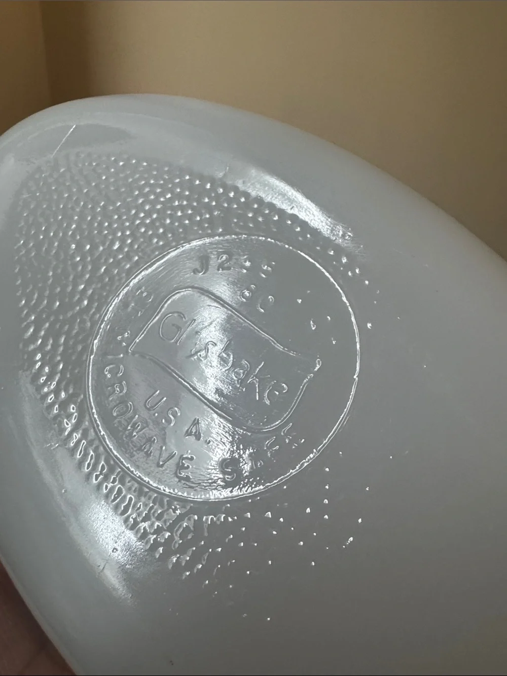 GLASBAKE oval Baking Serving cooking casserole dish white glass brown design‎